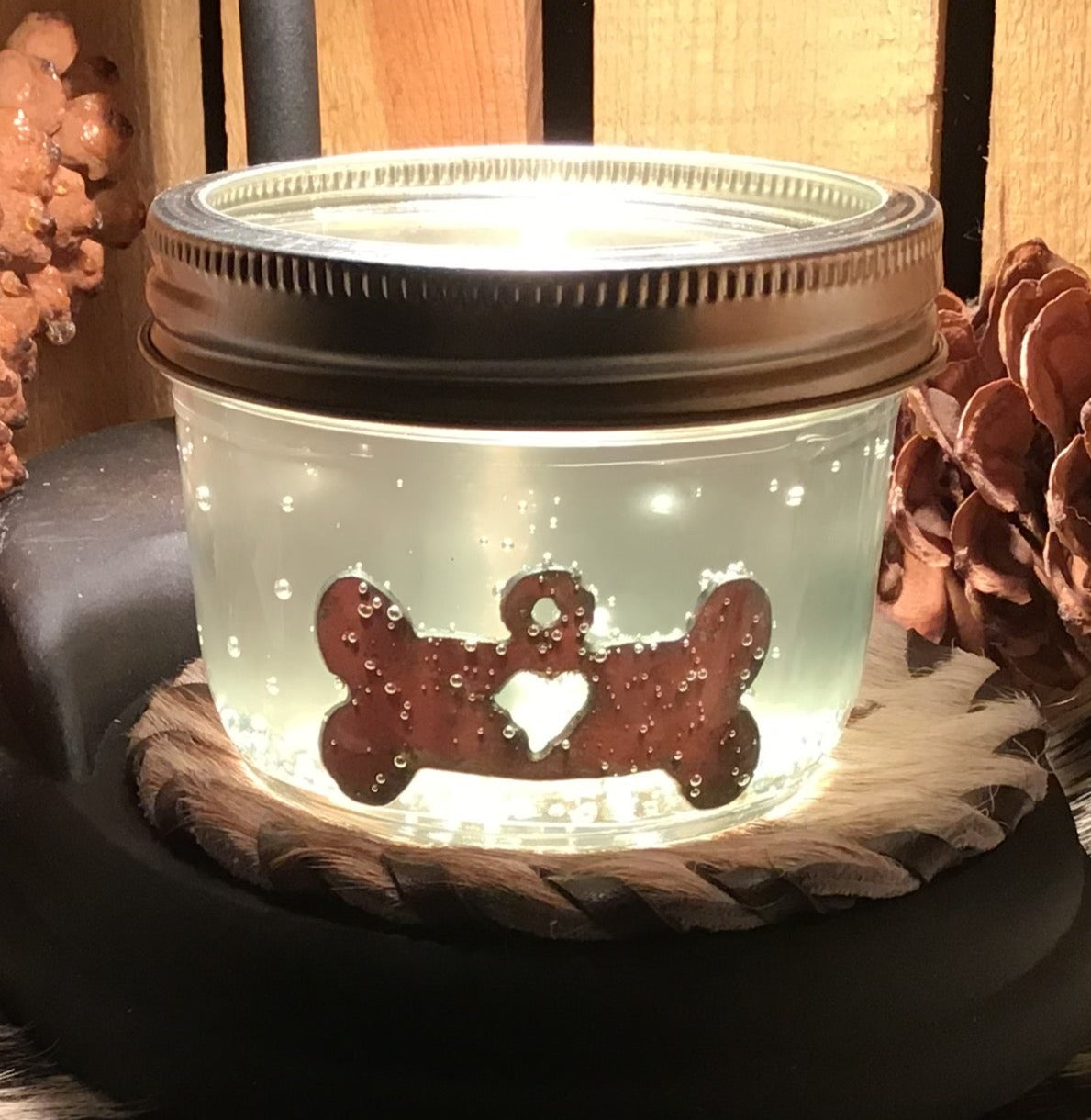 Dog Bone with Heart-8oz
